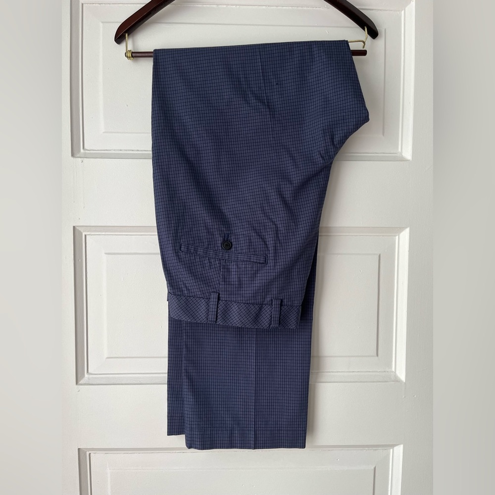 Brooks Brothers Blue Checkered Dress Pants 35” Waist 32” Length